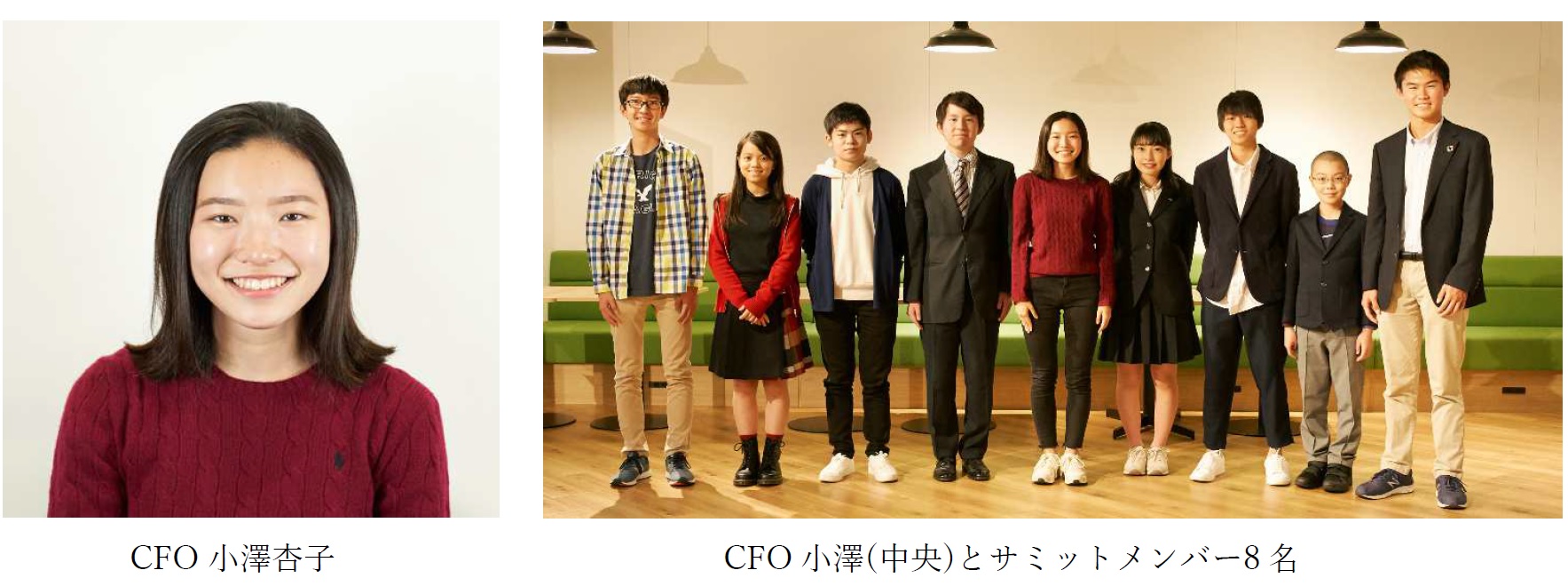 CFO小澤杏子&CFO小澤(中央)とサミットメンバー8名