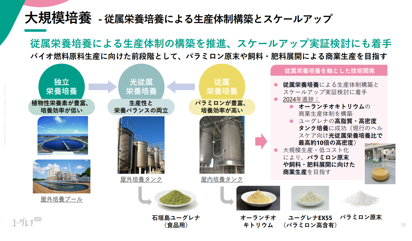 バイオ燃料原料開発の実証試験にて、商業生産用タンクでのユーグレナ