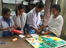 Photo-4: Children making &quot;Shohid Minar&quot; by hand