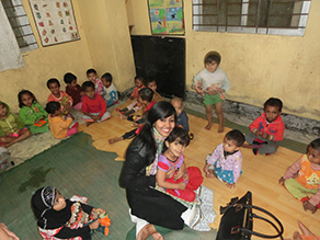 Photo-4: Interaction with children during school visits