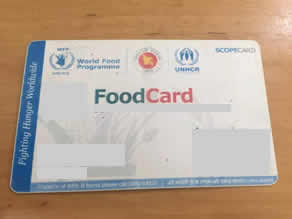 Photo-1: IC card used when shopping at a shop in a refugee camp