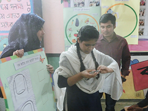 Photo-5: Girl learning the correct nail clipper method