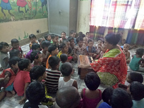 Photo-5: Music class using "harmonium"