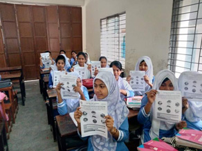 Photo-7: Children learning about dengue measures in class