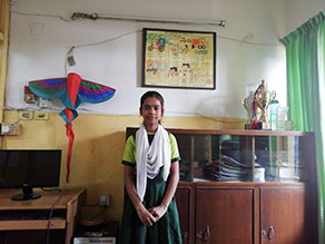 Photo-6: Riya-chan's picture and Riya-chan on the classroom