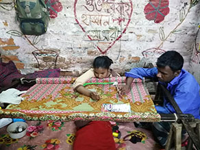 Photo-1: Afrin-chan helping her father's work