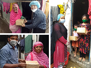 Photo-1: Cookie distribution to residents of Dhaka Slam Town