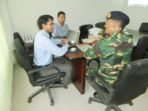 Meeting with the director at our office